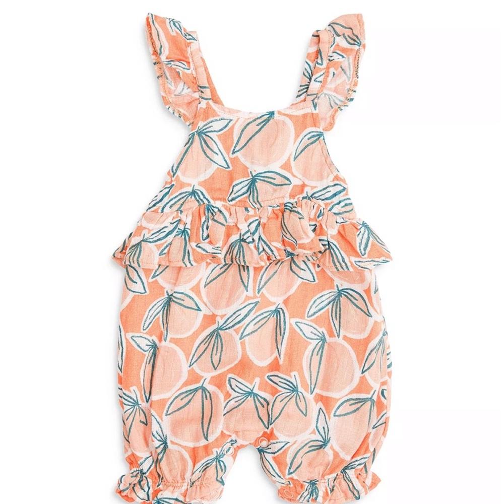 Like New Angel Dear | Baby Girl Peachy Muslin Cotton Romper